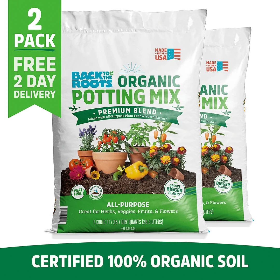 Organic Premium Blend Potting Mix 1 cu.ft. – 2 Pack