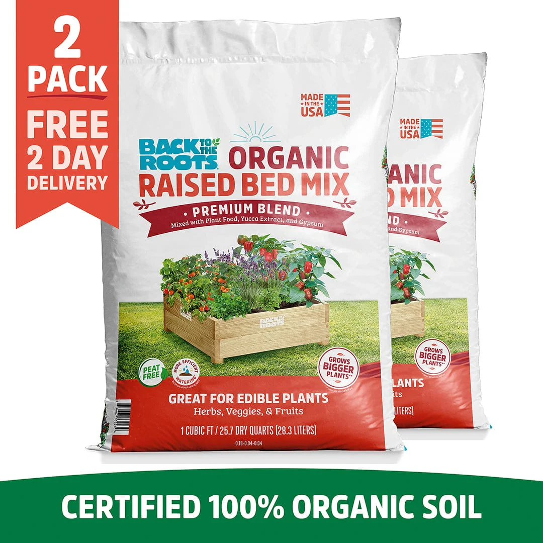Organic Premium Blend Raised Bed Mix 1 cu.ft. – 2 Pack