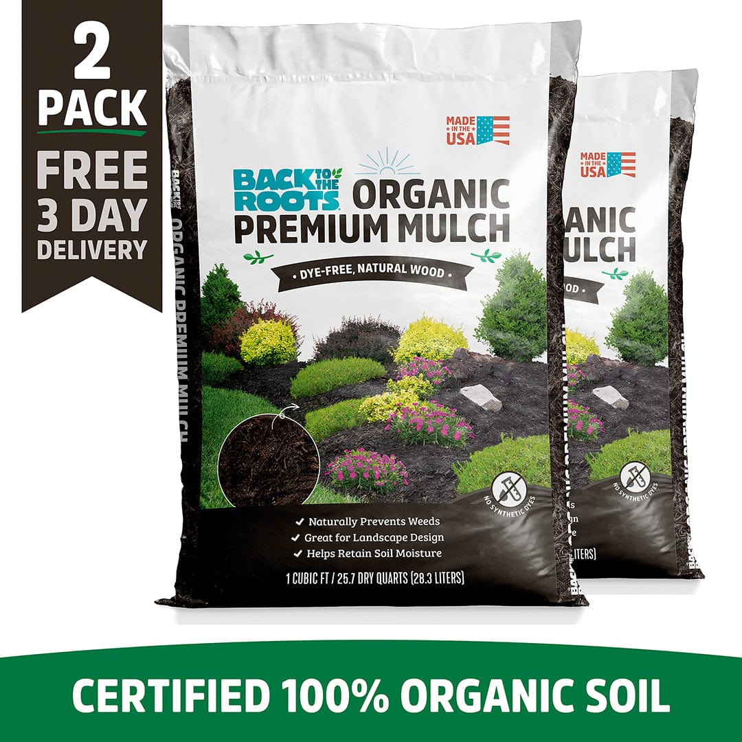 Organic Premium Mulch — Natural Wood (1 cubic ft) 2 Pack — Ready to Use