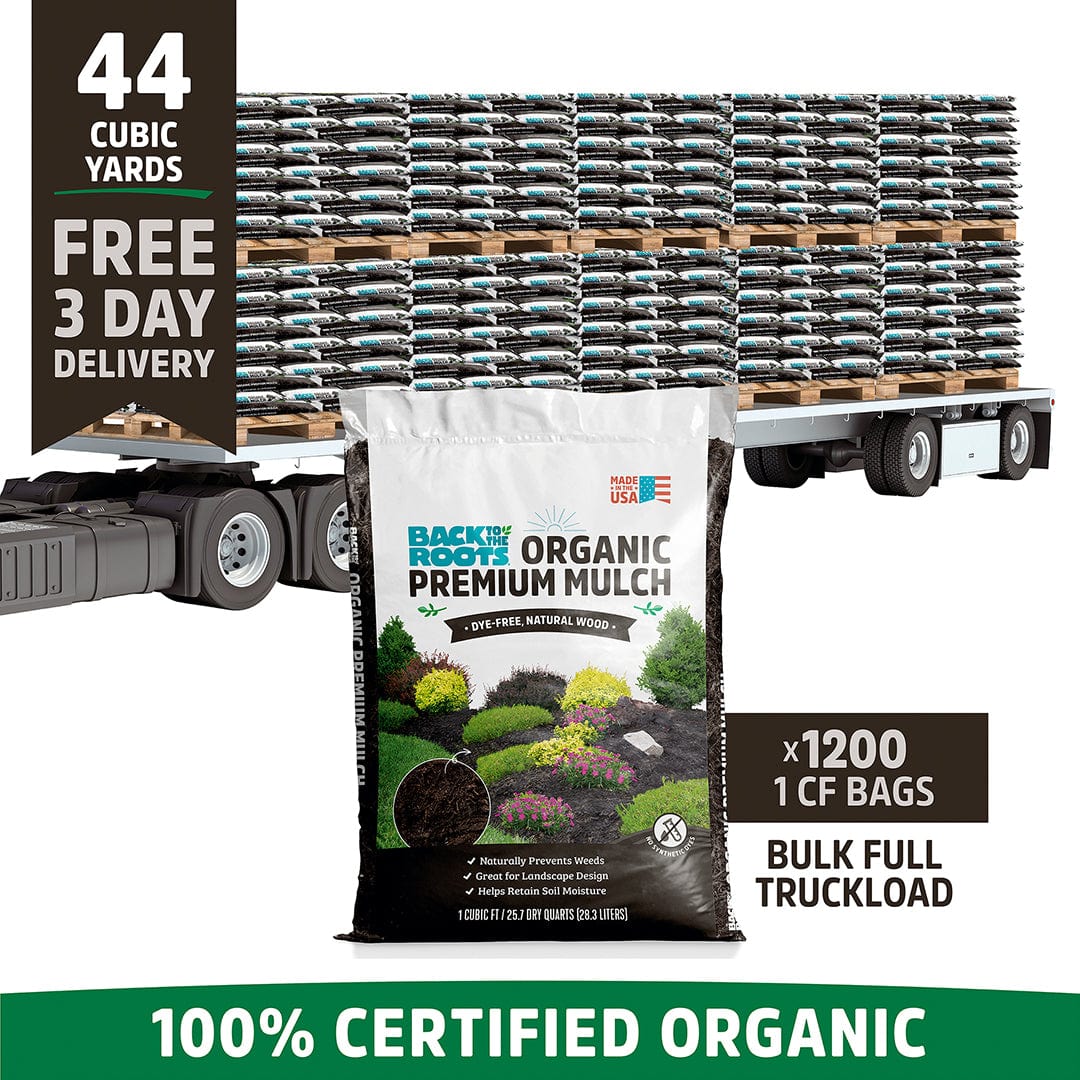Organic Mulch: Bulk Truckload 44 Cubic Yards (20 Pallets | 1200 1CF Bags)
