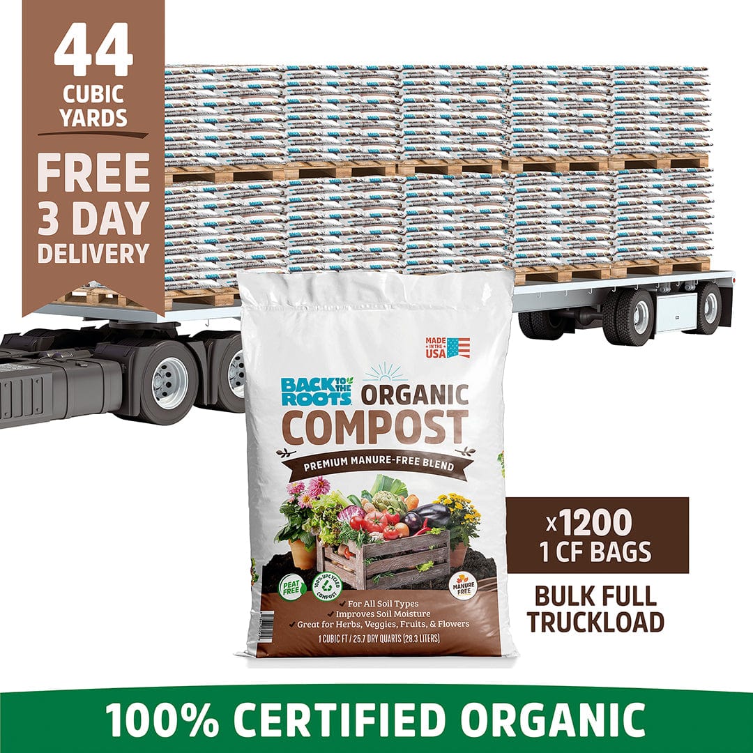 Organic Compost: Bulk Truckload 44 Cubic Yards (20 Pallets | 1200 1CF Bags)
