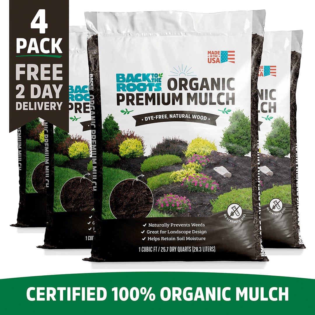 Organic Premium Mulch — Natural Wood (1 cu.ft.) 4 Pack — Ready to Use
